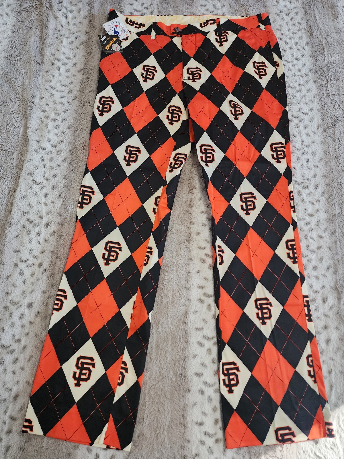 San Francisco Giants x Loudmouth Golf Argyle Golf Pants sz 38 x 34 slacks