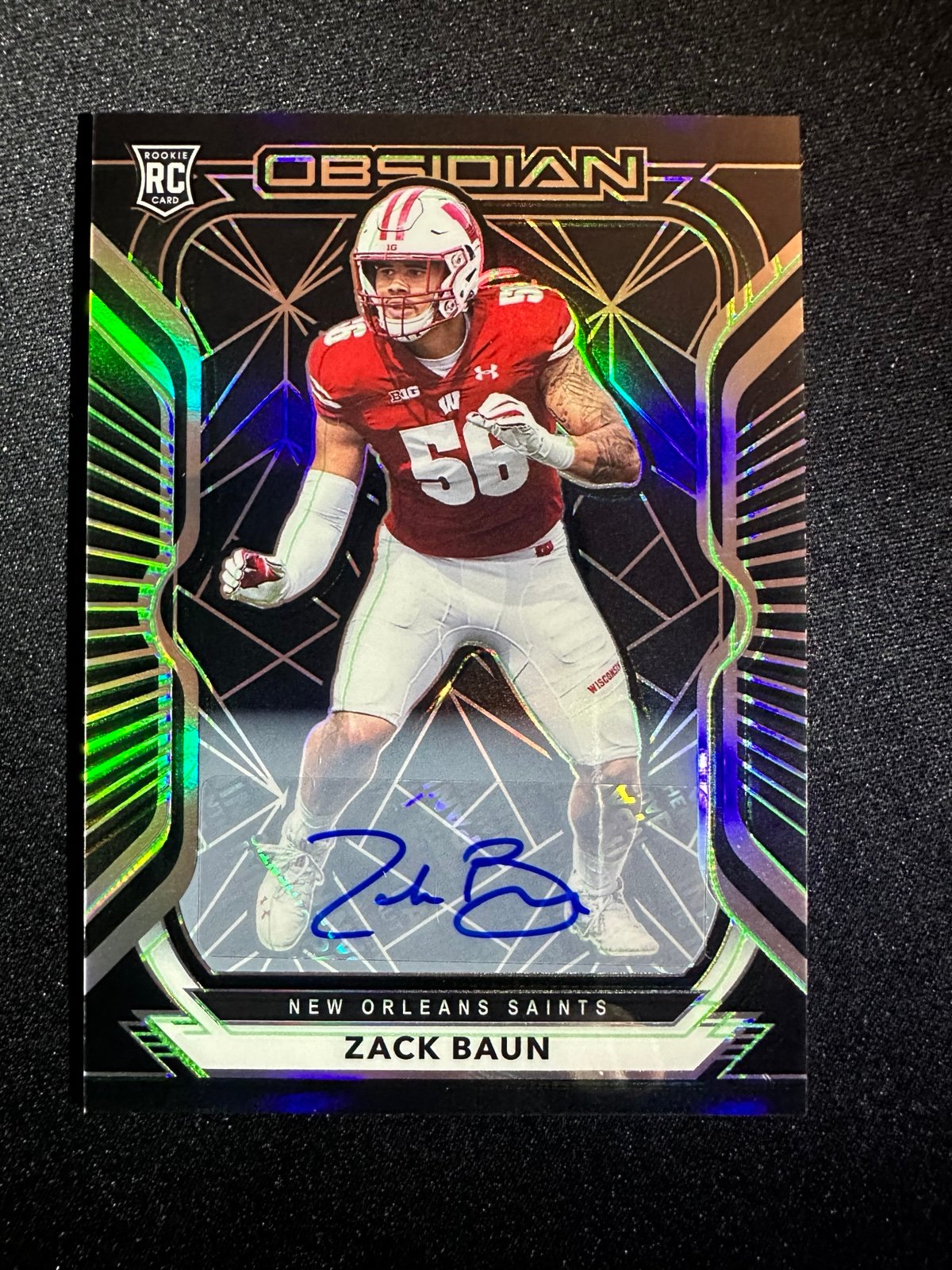 2020 Panini Obsidian Zack Baun /50 Auto Rookie RC Philadelphia Eagles