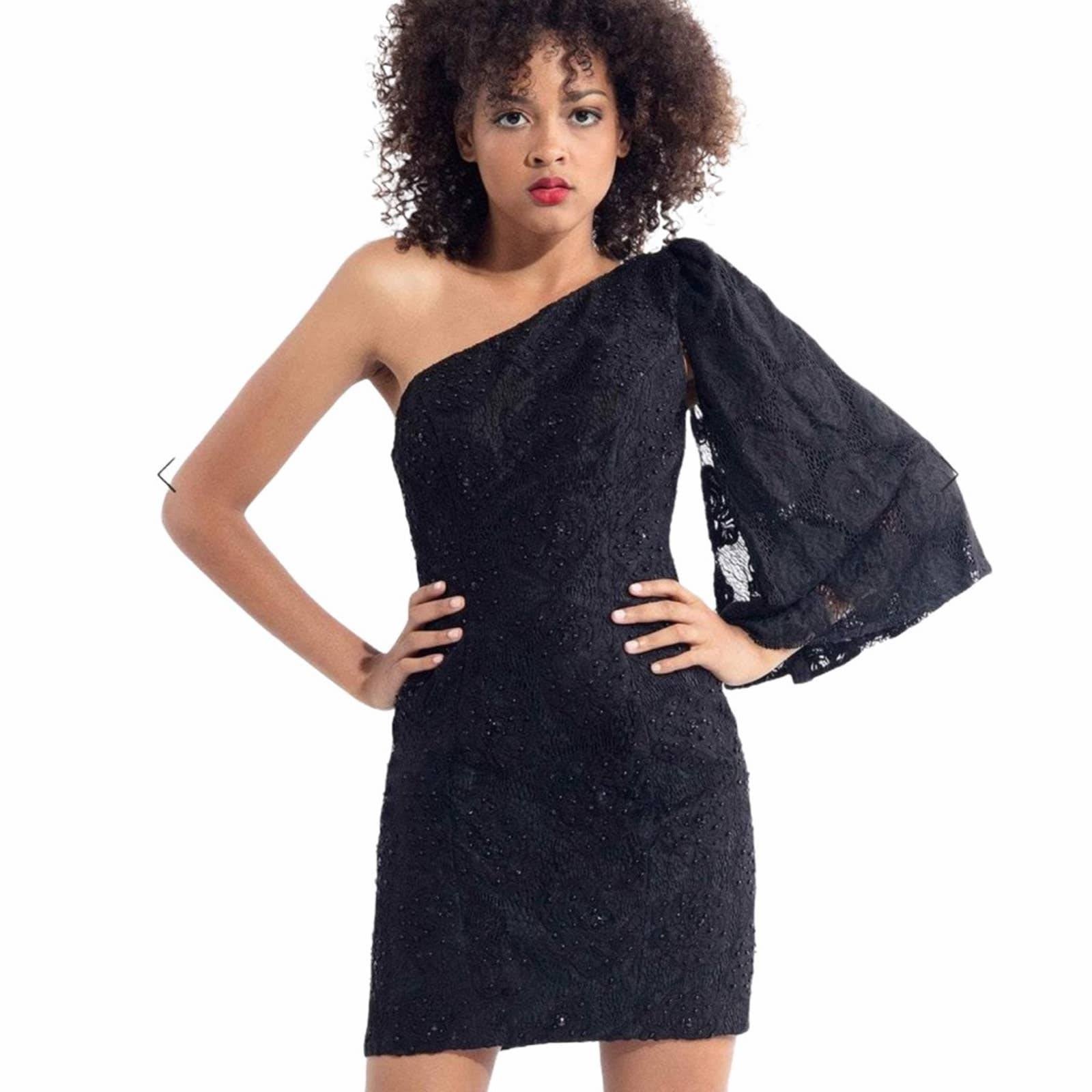 Rachel Allan Angel Sleeve Lace Black shops 14