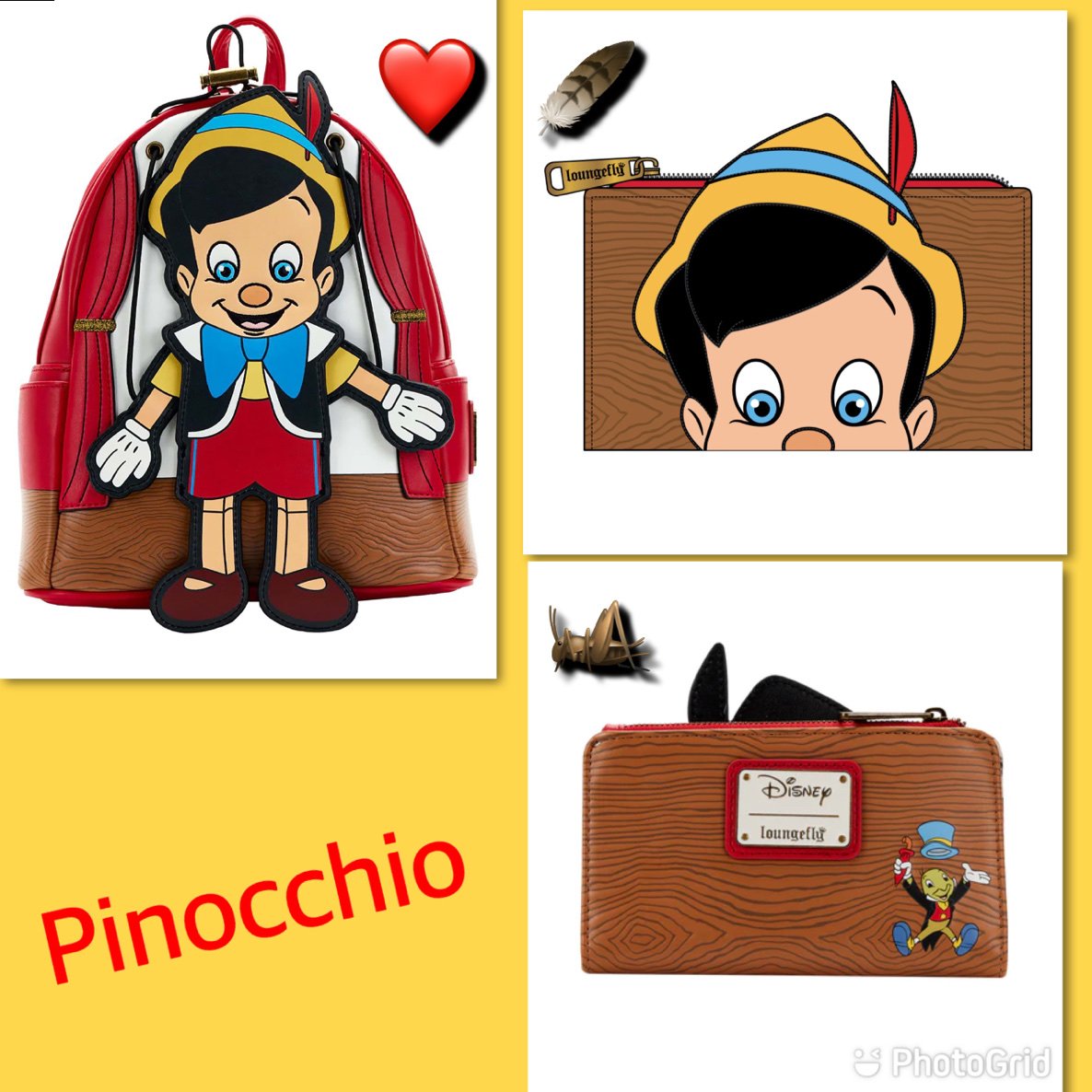Loungefly Pinocchio Backpack & Wallet Set