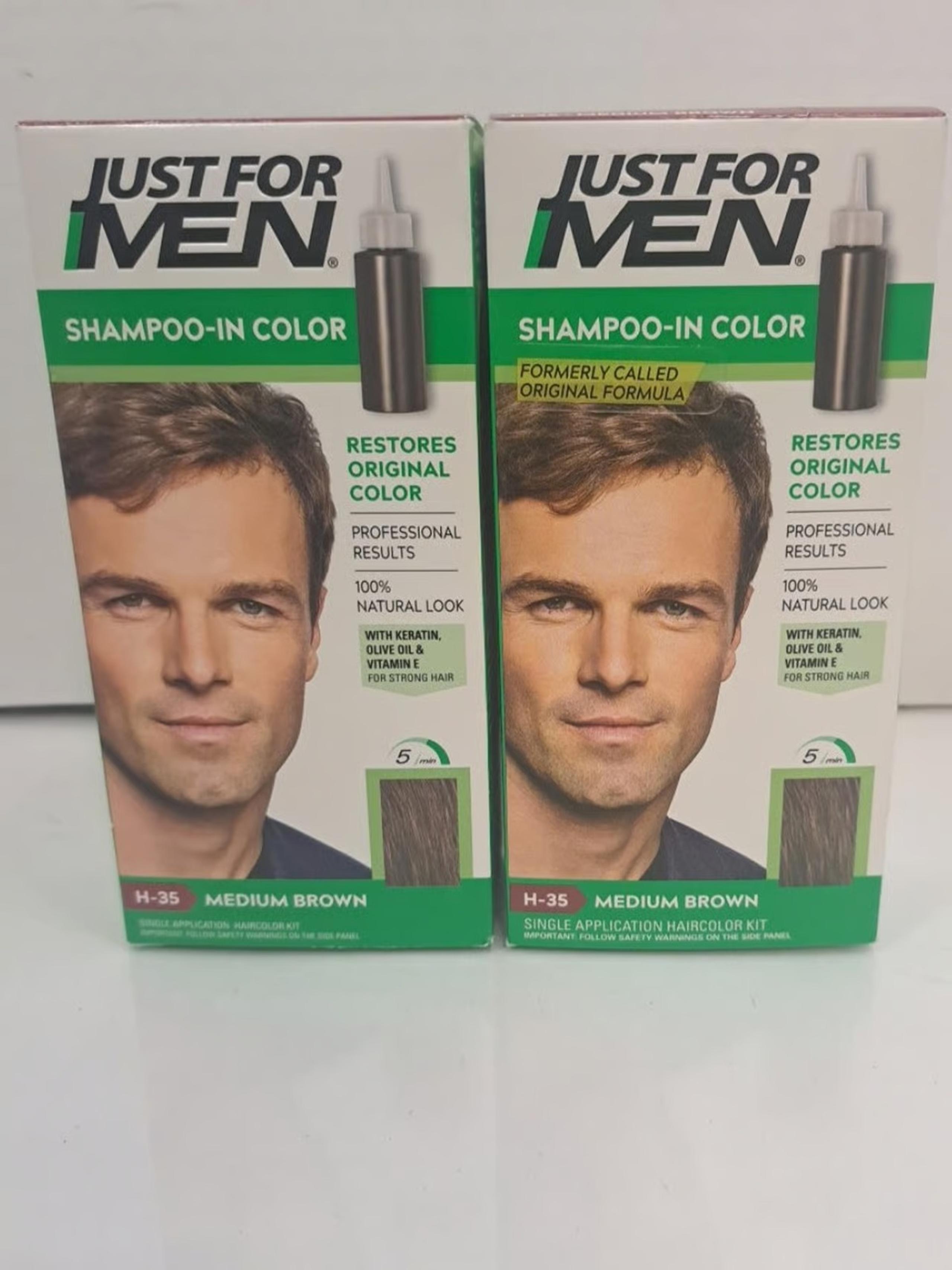 Just For Men Shampoo-in-Color, H-35 Medium Brown LOT OF 2