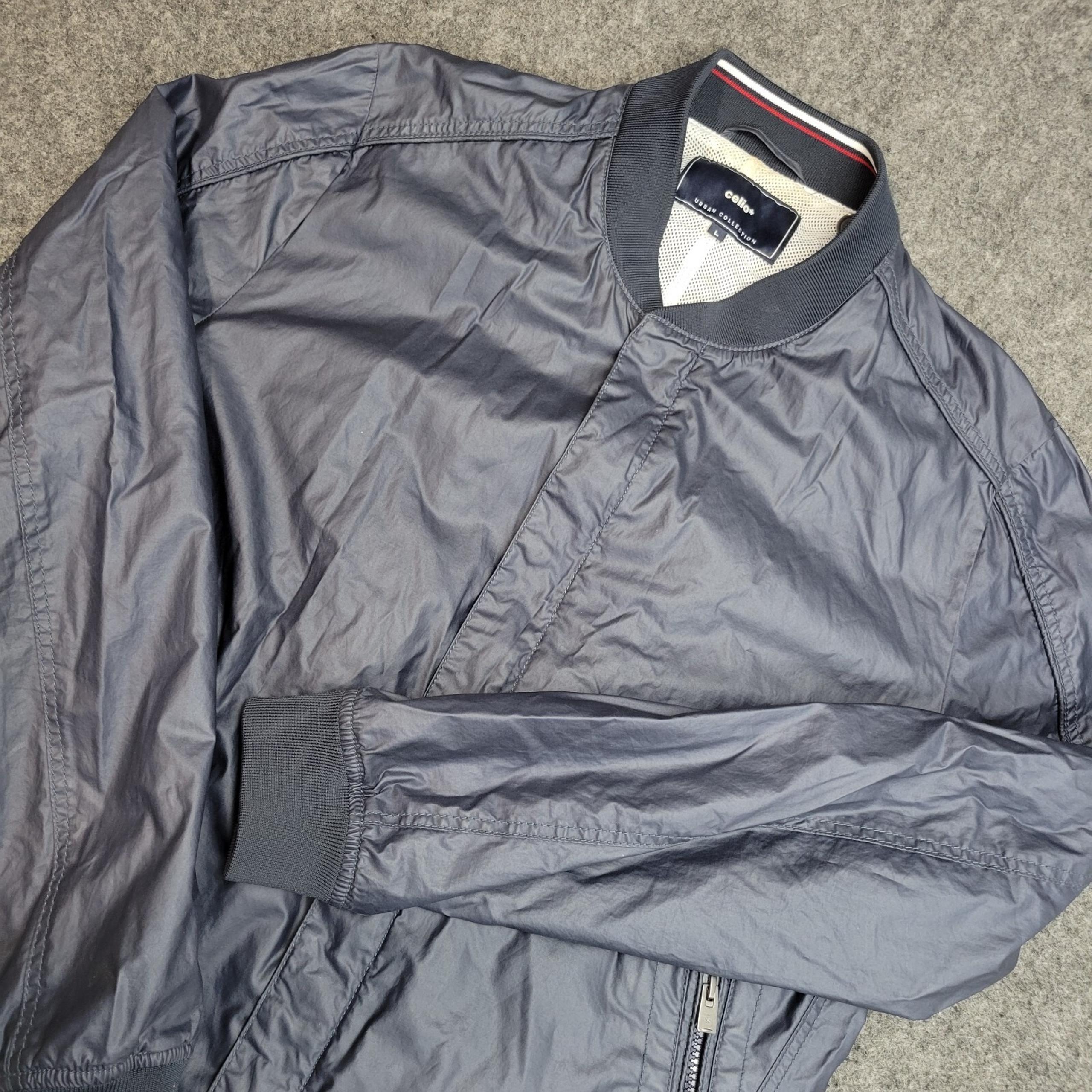 Celio Bomber Jacket Mens Large Navy Blue Urban Collection Lightweight Tech Mesh