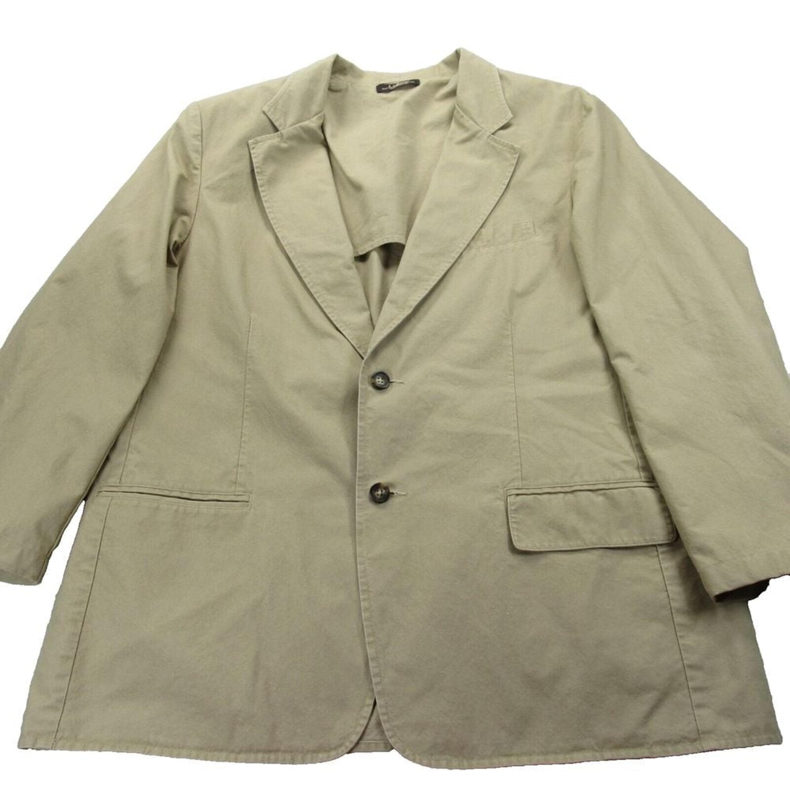 Vintage LL Bean Blazer Men 44R Khaki Cotton Sport Coat Single Vent 2Button 0KU59