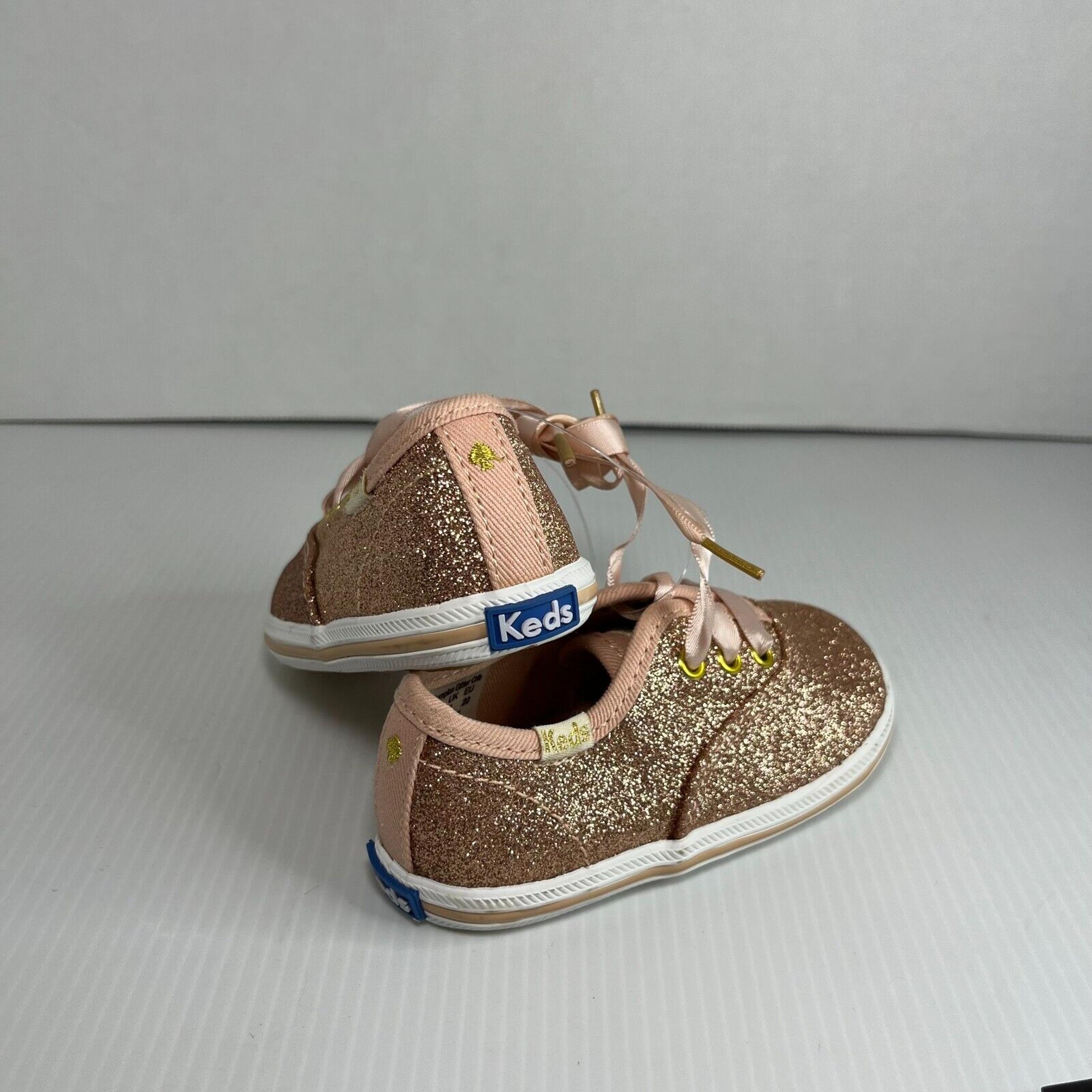 Kate Spade Kids Keds Champion Glitter Pink Sneakers Rose Gold Size 4M Shoes
