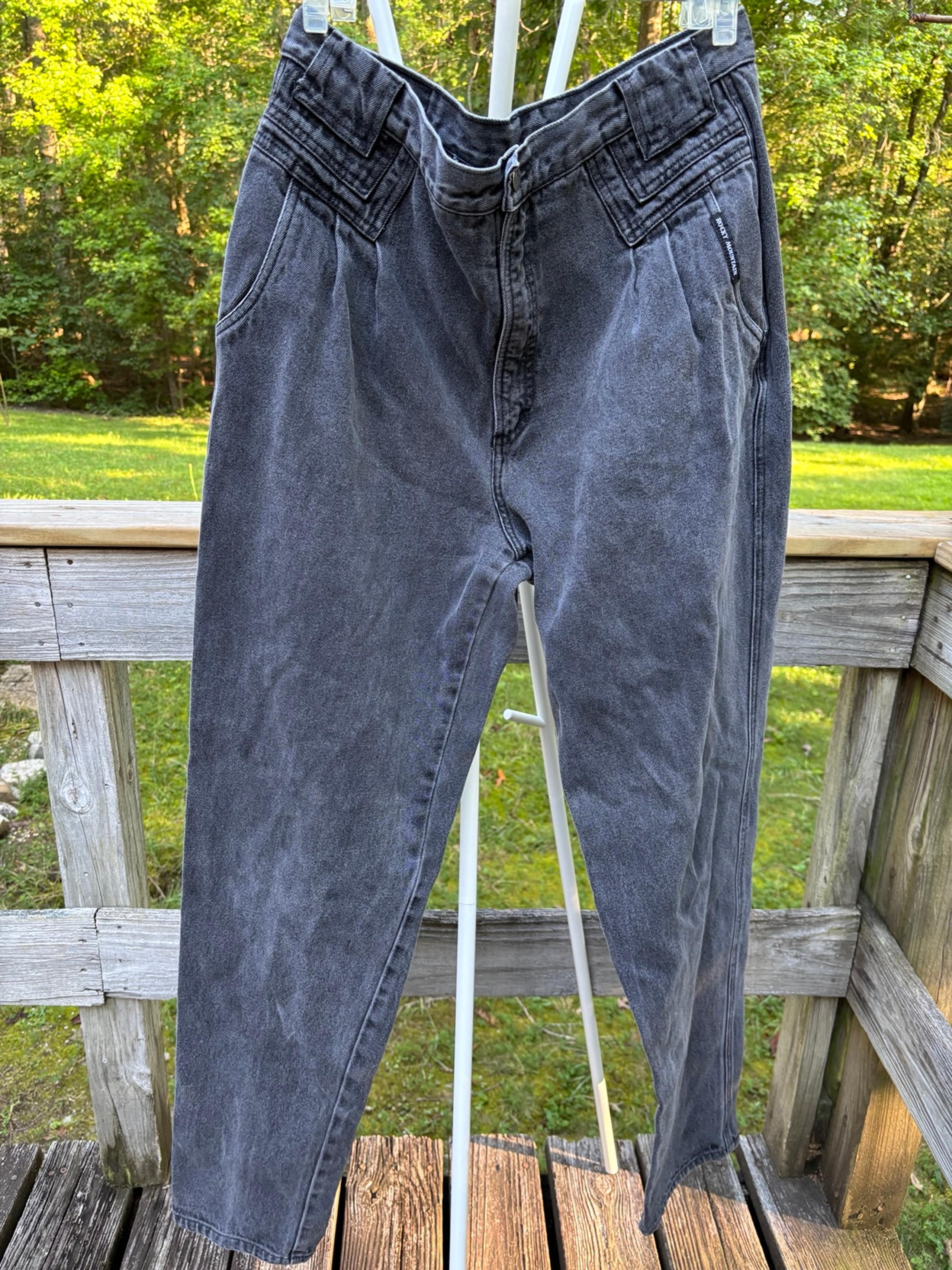 Vintage Rocky Mountain Rockies Denim Cowgirl 90s High Rise Grey Jeans 17/18 80s