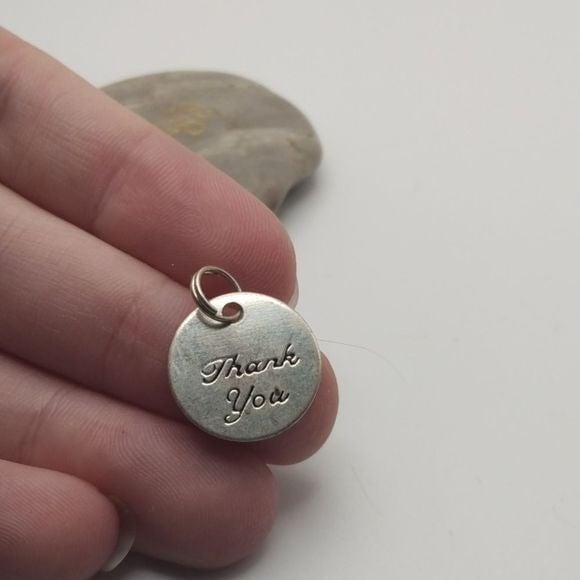 Thank you circle round necklace pendant