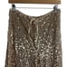 L*Space Lily Smoky Quartz Sequined Wide Leg Beach Coverup Pants Size Small