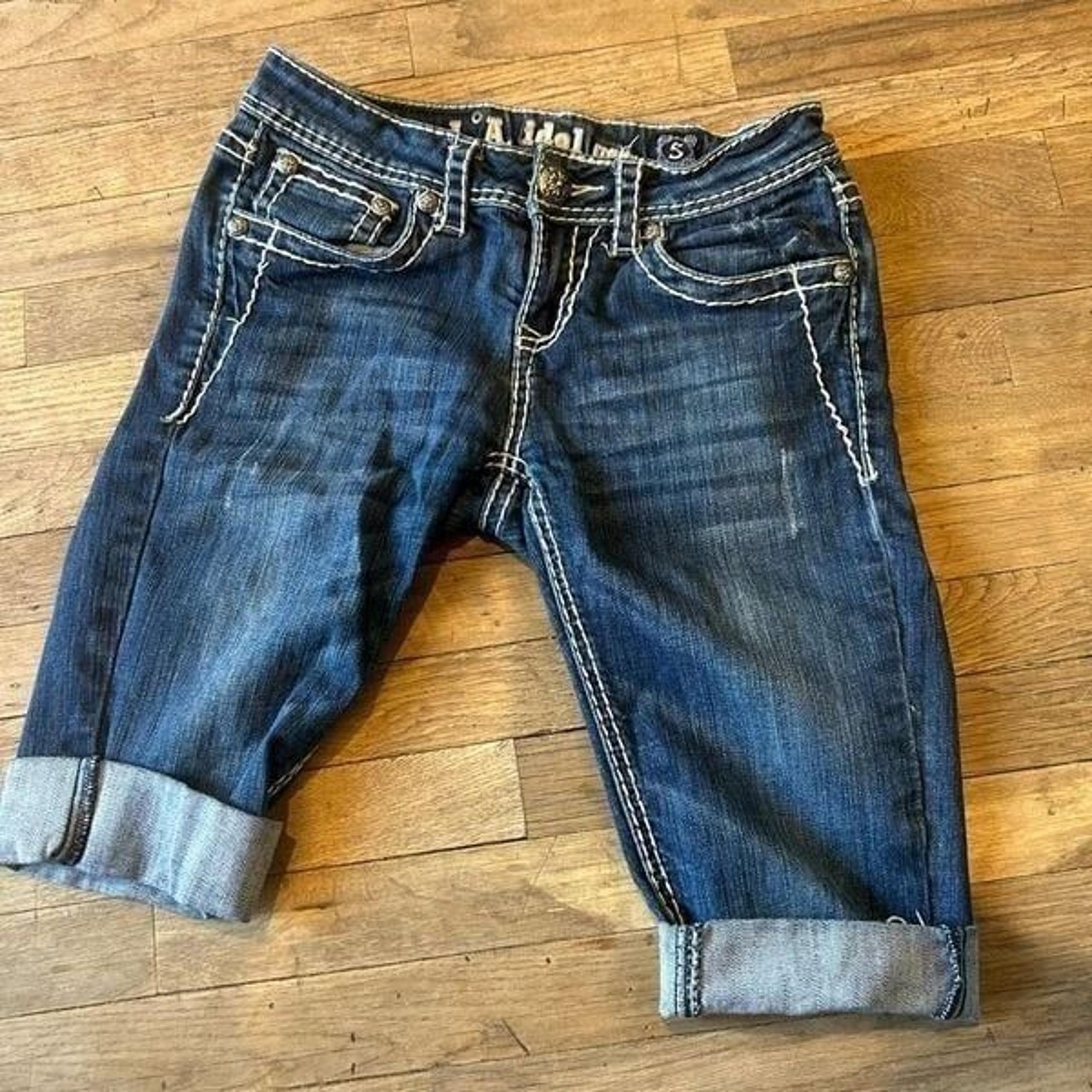 LA Idol denim jean shorts distressed size 5