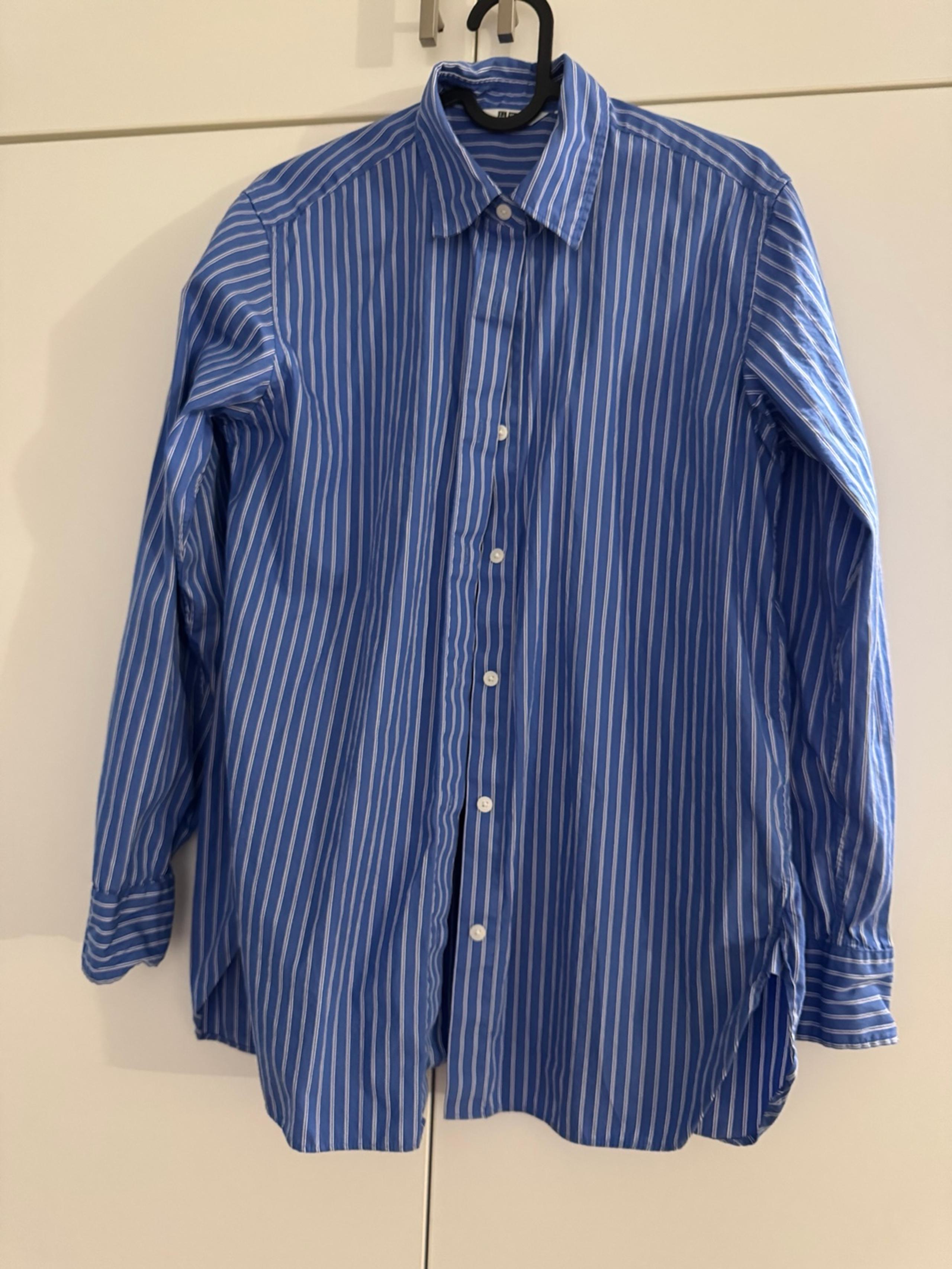 Shirt women s blue and white