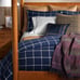 Ralph Lauren Modern Equestrian Windowpane Navy / Cream King Sham 215 NIP