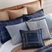 Ralph Lauren Modern Equestrian Windowpane Navy / Cream King Sham 215 NIP