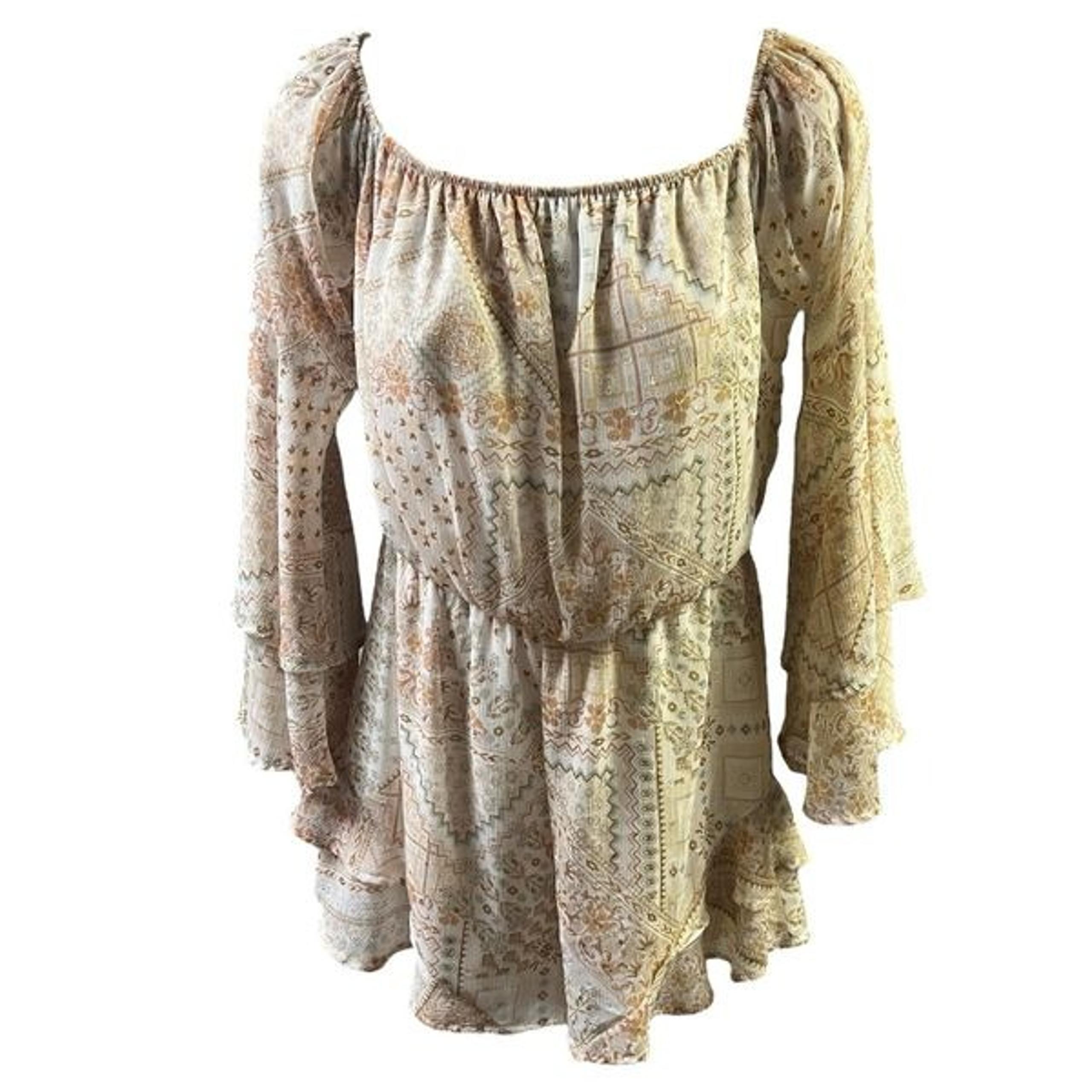 Altar'd State Romper Cottagecore BOHO Prairie Ruffles Paisley Print Women S