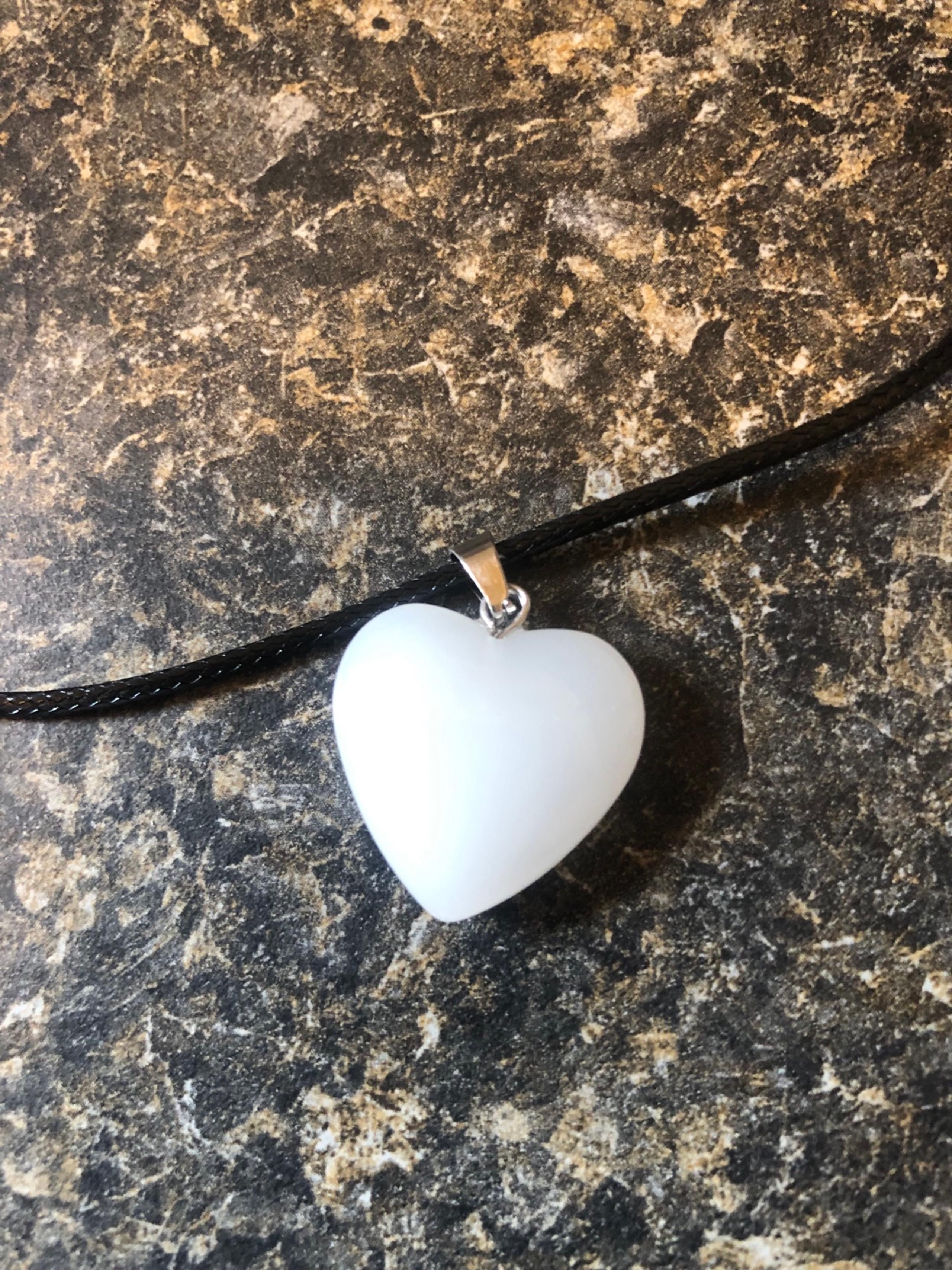 Milky Quartz Heart Necklace