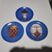 Lillian Vernon 3-pc Set Of Blue with Gold Color Rim Round Porcelain 8 Plates.