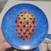 Lillian Vernon 3-pc Set Of Blue with Gold Color Rim Round Porcelain 8 Plates.