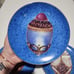 Lillian Vernon 3-pc Set Of Blue with Gold Color Rim Round Porcelain 8 Plates.