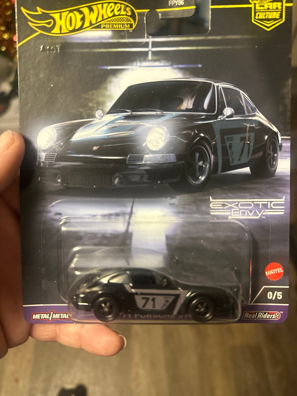 HOT WHEELS PREMIUM EXOTIC ENVY '71 PORSCHE 911 BLACK 0/5 CHASE CAR LIMITED