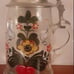 German Crystal Stein w/ ROSEMALING FOLK ART Handpainted