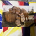 Abstract Canvas Painting 3 Colors by Lea the Elephant from KC ZOO Picture Proof