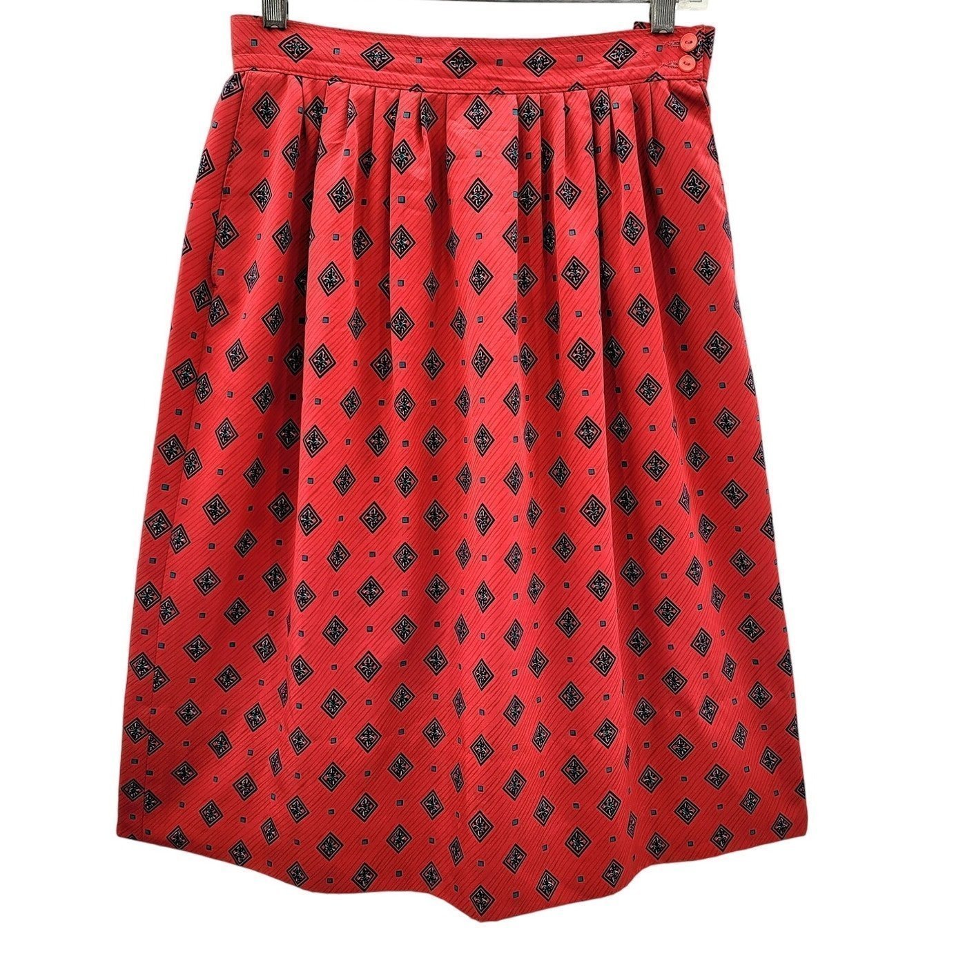 Country Sophisticate by Pendleton Vintage Red Geometric Midi Straight Skirt