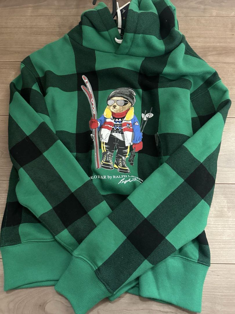 【Brand new, unused with tags】Polo Bear Hoodie XS Green Checkered Pattern