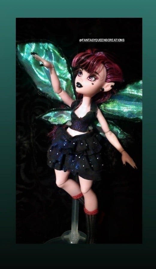 Ooak Monster High Cosmic Dark Fairy Doll (Draculaura)
