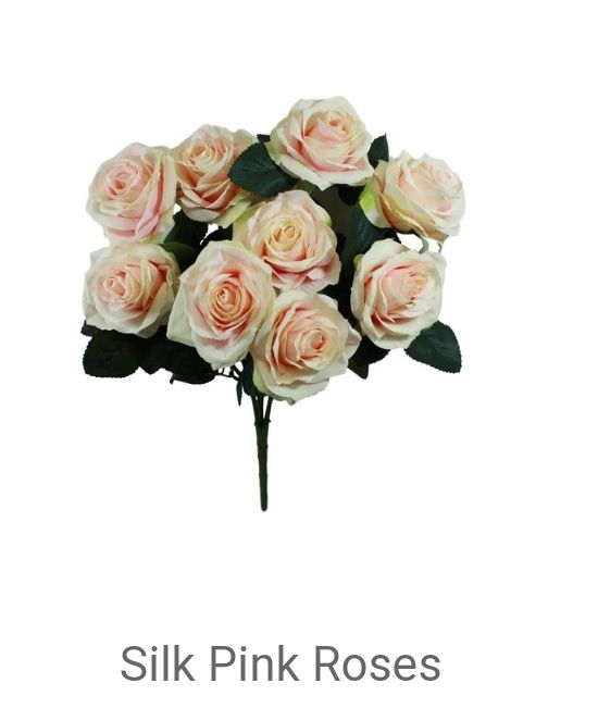 60 silk pink roses