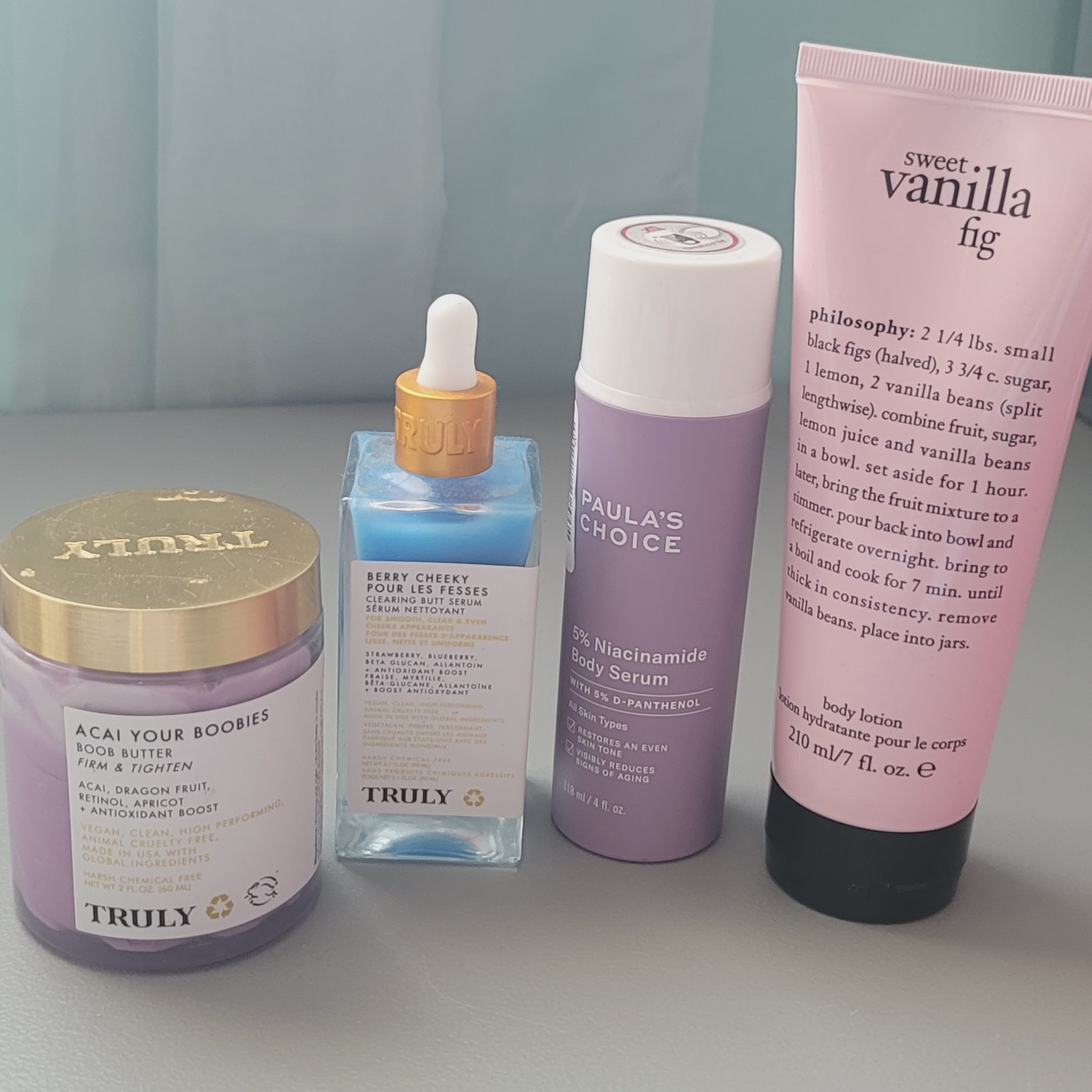 Lotion Set- Truly, Paula's Choice, and Philosophy- 4 in total