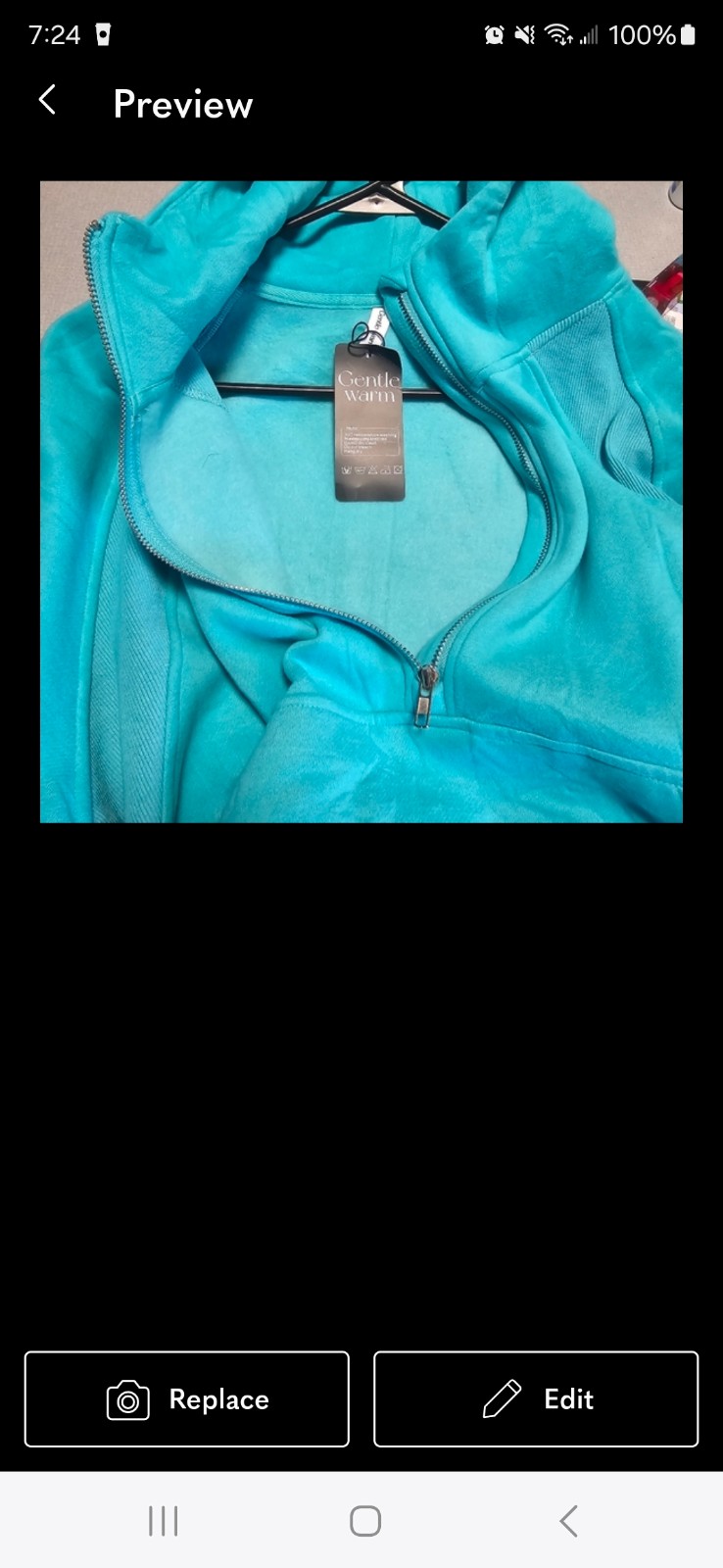 Womens 1/4 scuba style sweatshirt