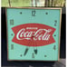 Antique Coca-Cola Clock Fish Tail Green background PAM No Glass Drink Coke