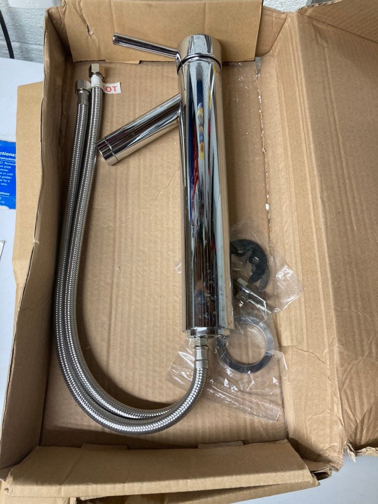 (2) Virtu chrome vessel sink faucets woth drain assembly