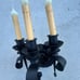 3 LIGHTS WROUGHT IRON SPANISH REVIVAL WALL SCONCE 1920S STYLE BLACK FINISH
