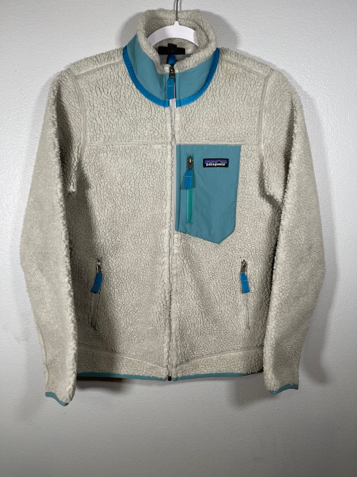 Patagonia Retro-X Fleece Outdoor Full Zip Jacket Pockets Size XS Beige