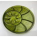 Vintage Indiana Glass Green Deviled Egg Relish Tray 12 Serving Platter EUC MCM