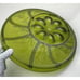 Vintage Indiana Glass Green Deviled Egg Relish Tray 12 Serving Platter EUC MCM