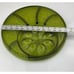 Vintage Indiana Glass Green Deviled Egg Relish Tray 12 Serving Platter EUC MCM