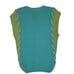Hand Knit Handmade Pullover Sweater Vest Women's M Colorblock Blue Green NEW
