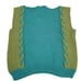 Hand Knit Handmade Pullover Sweater Vest Women's M Colorblock Blue Green NEW