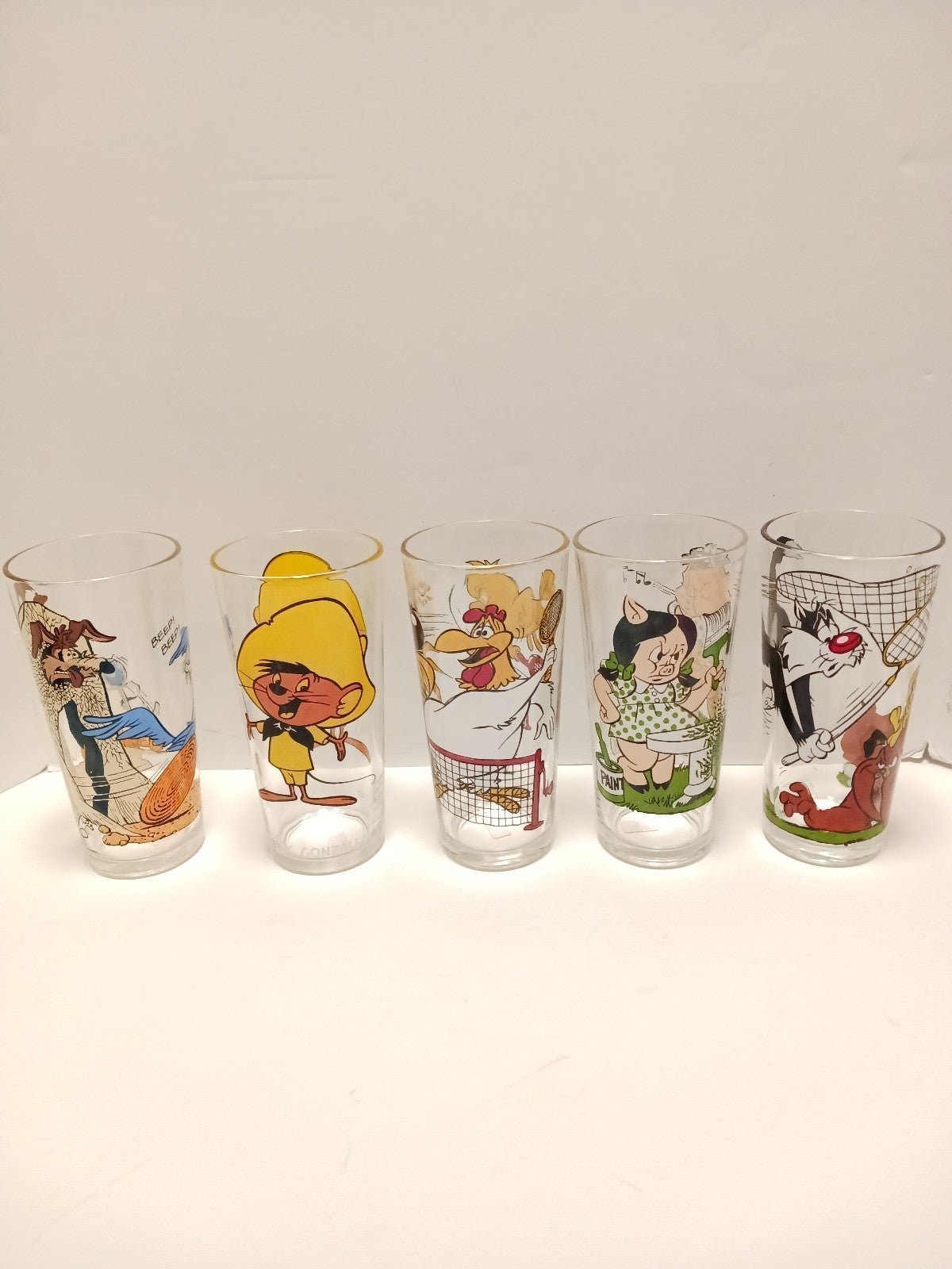 Pepsi 1970s Looney Tunes Glasses Lot Of 5