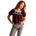 Madewell Embroidered Crinkle Cotton Bubble Sleeve Top Size L