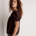 Madewell Embroidered Crinkle Cotton Bubble Sleeve Top Size L