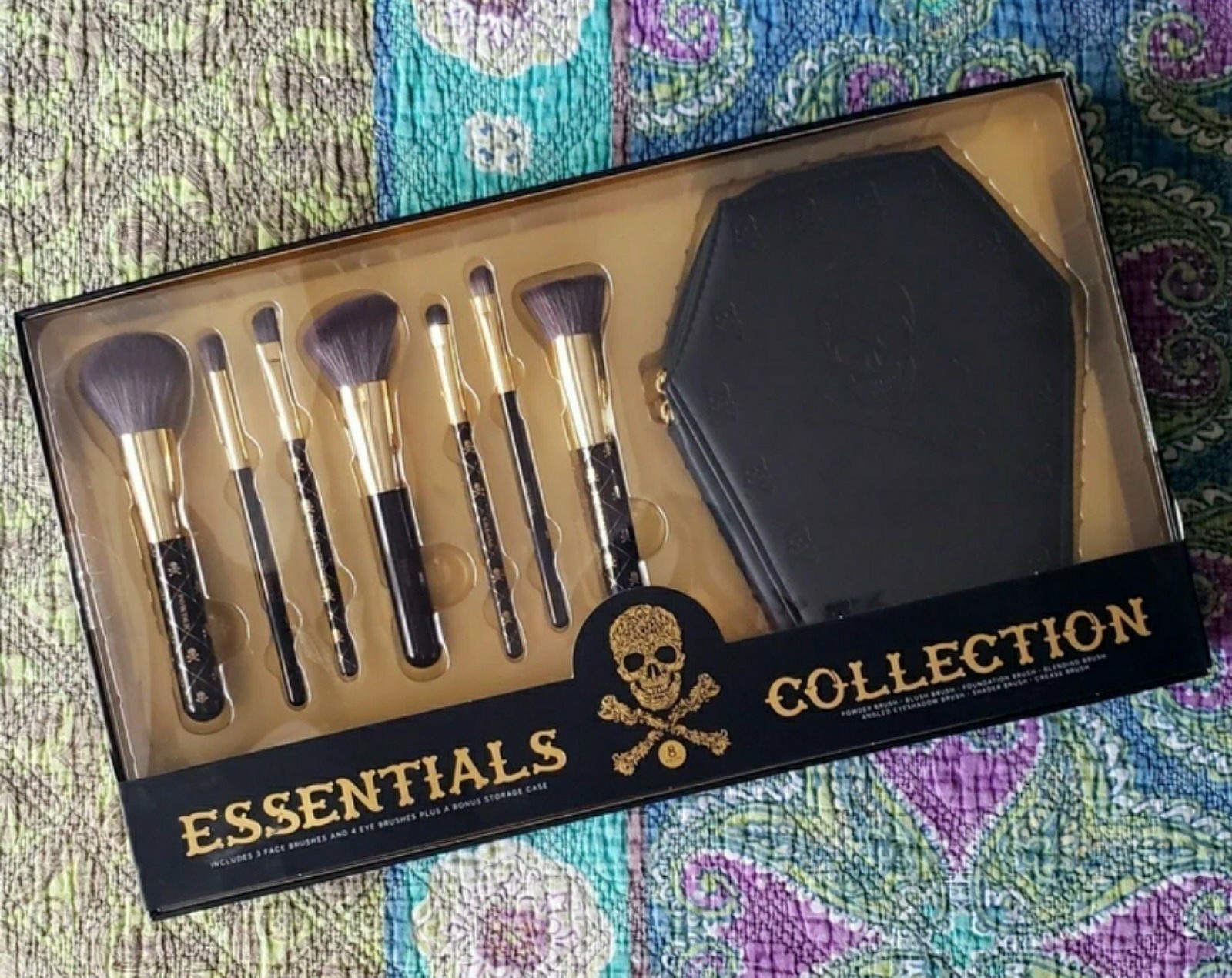 Coffin/Goth Makeup Brush Set with Storage Case