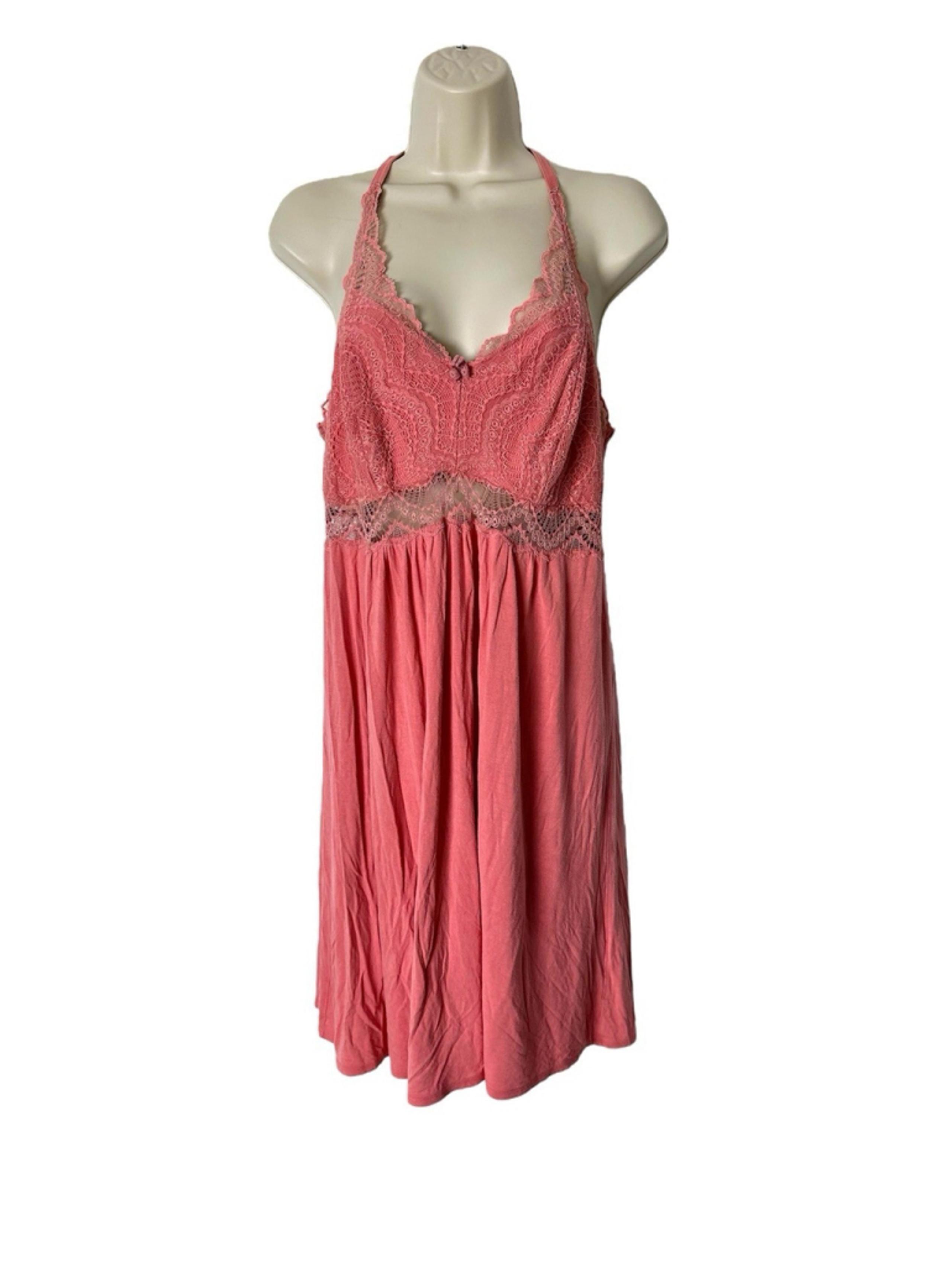Soma Scallop Lace Sleep Chemise Short Nightgown Large Tea Rose Pink Lingerie