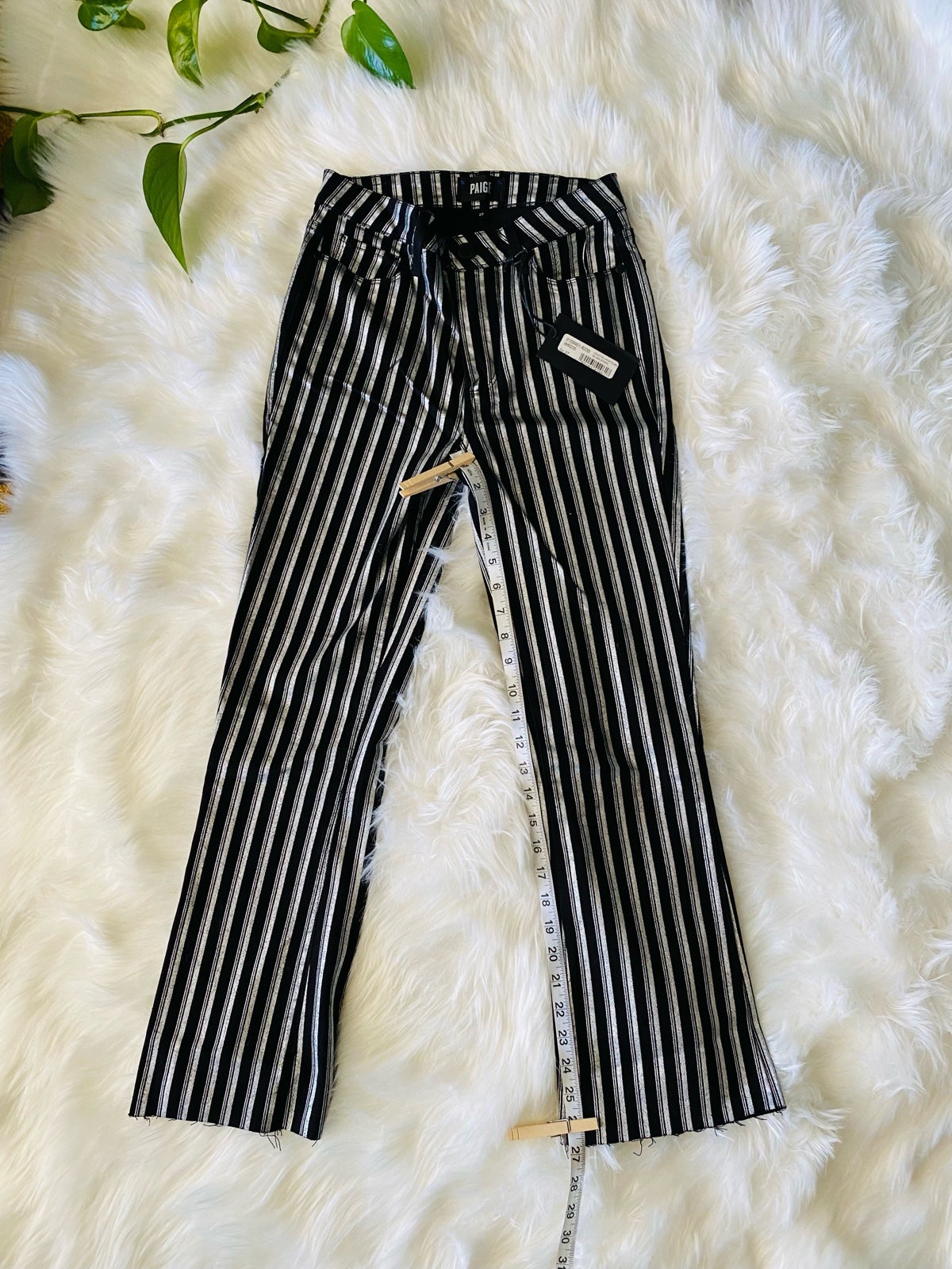 Paige Colette Crop Flare Metallic Stripes Jeans!