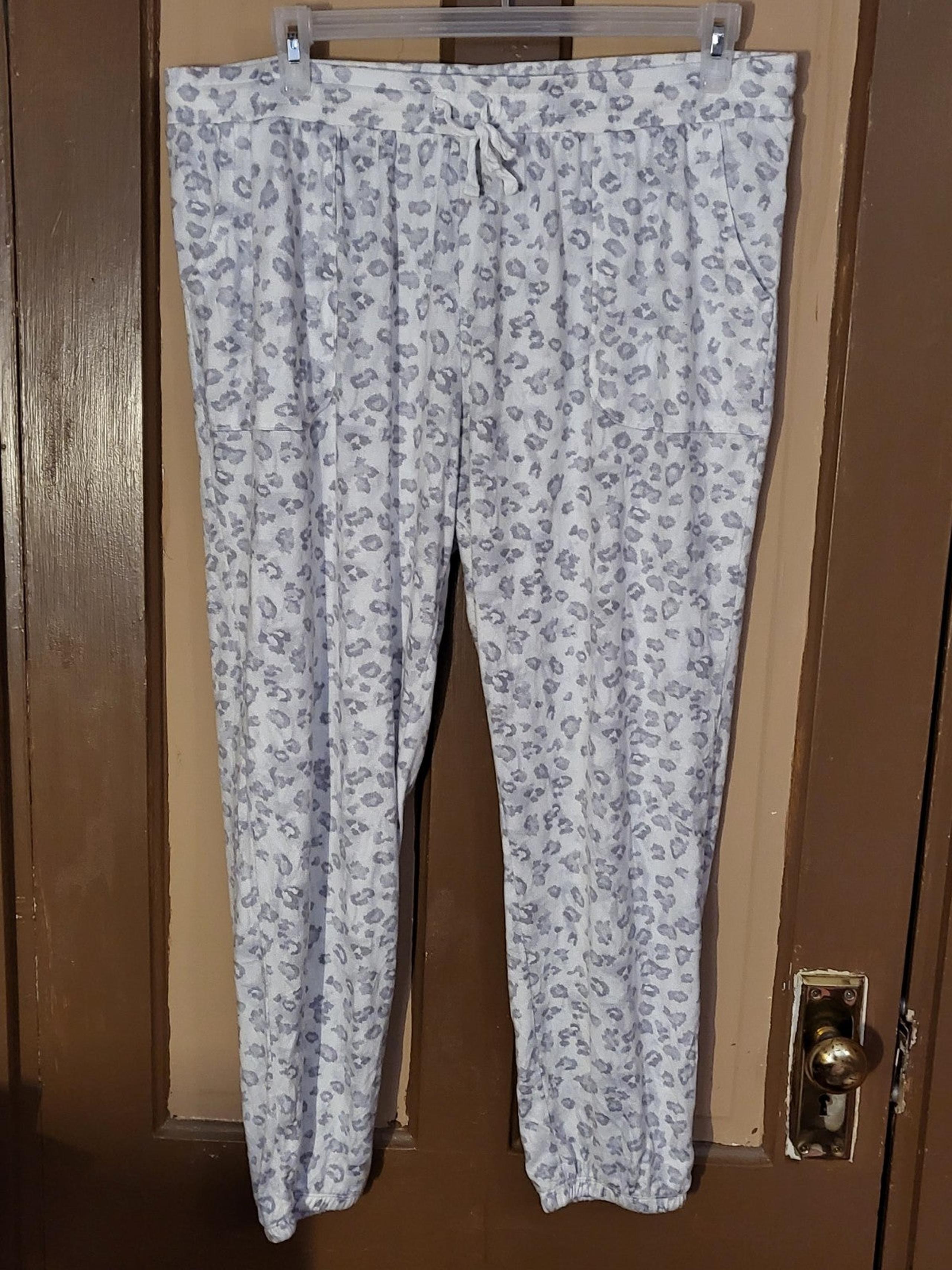 White/ Grey Leopard Jogger Pajama Pants