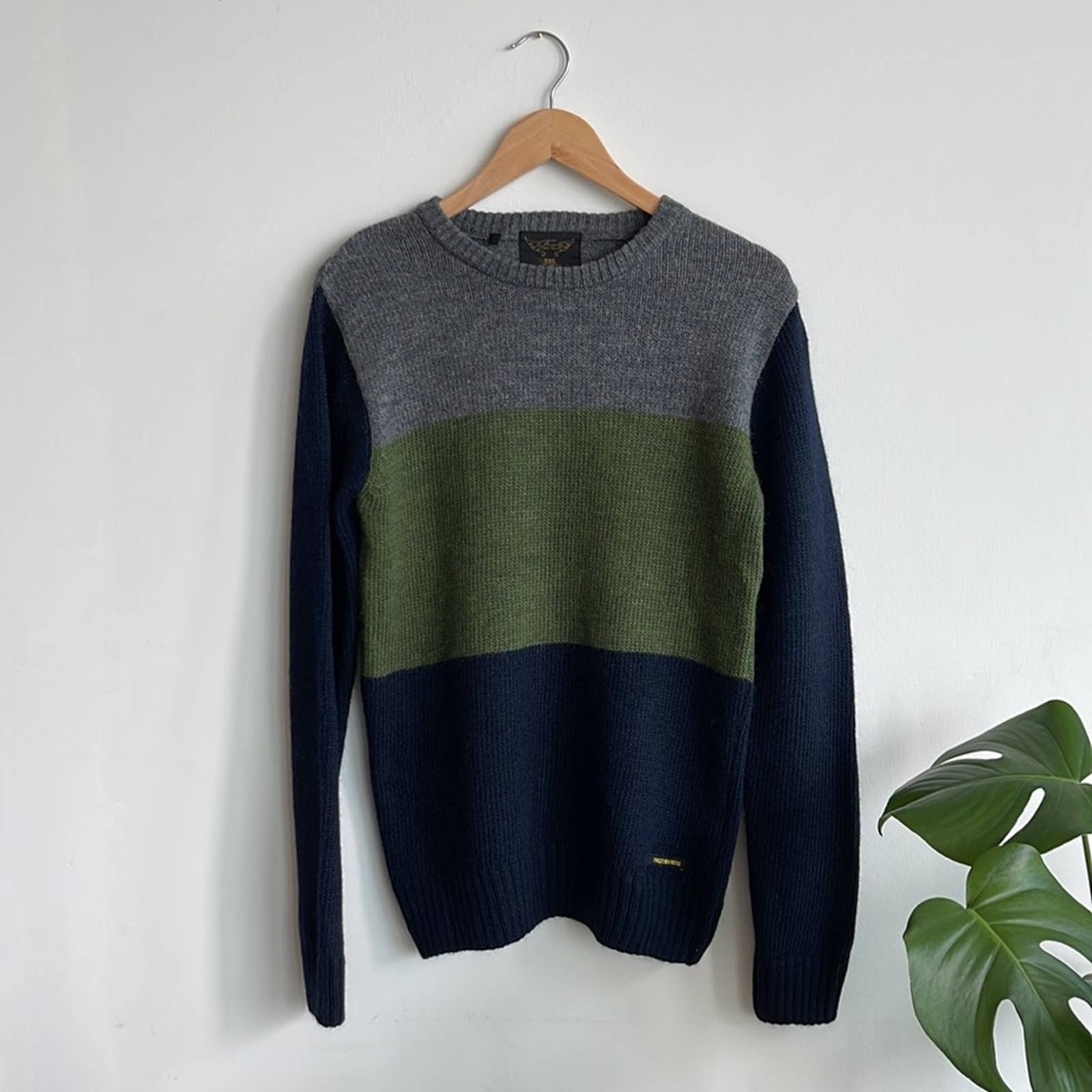 Finger in the Nose, Color-Block Knit Sweater, S