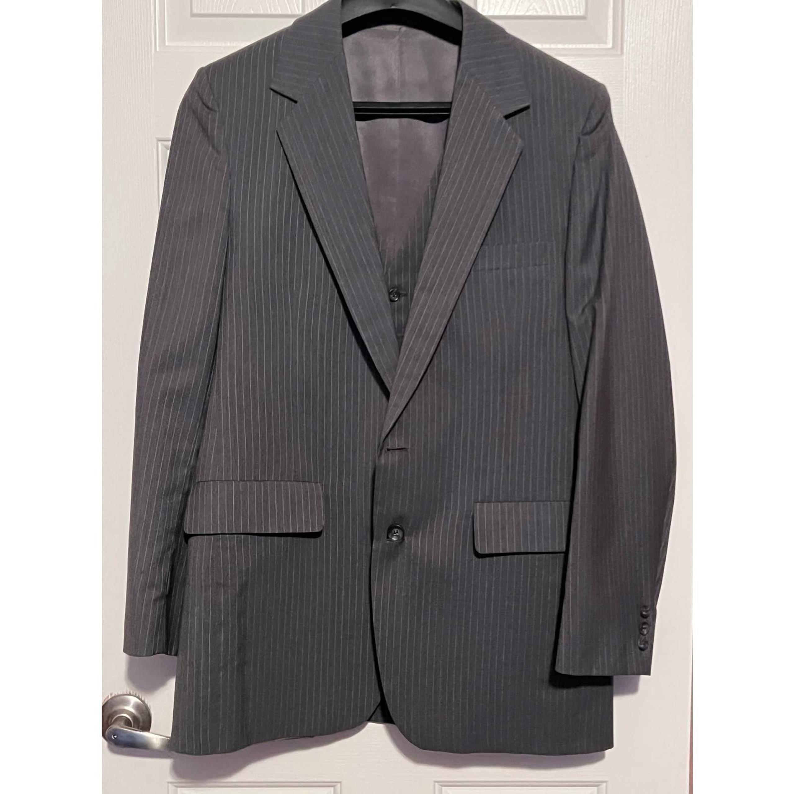 John Weitz Gray Pin Striped Blazar & Vest Two Button Front Size 42L