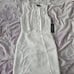 KARL LAGERFELD PARIS work office dress white Pleated ruffles trim front pearls