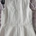 KARL LAGERFELD PARIS work office dress white Pleated ruffles trim front pearls