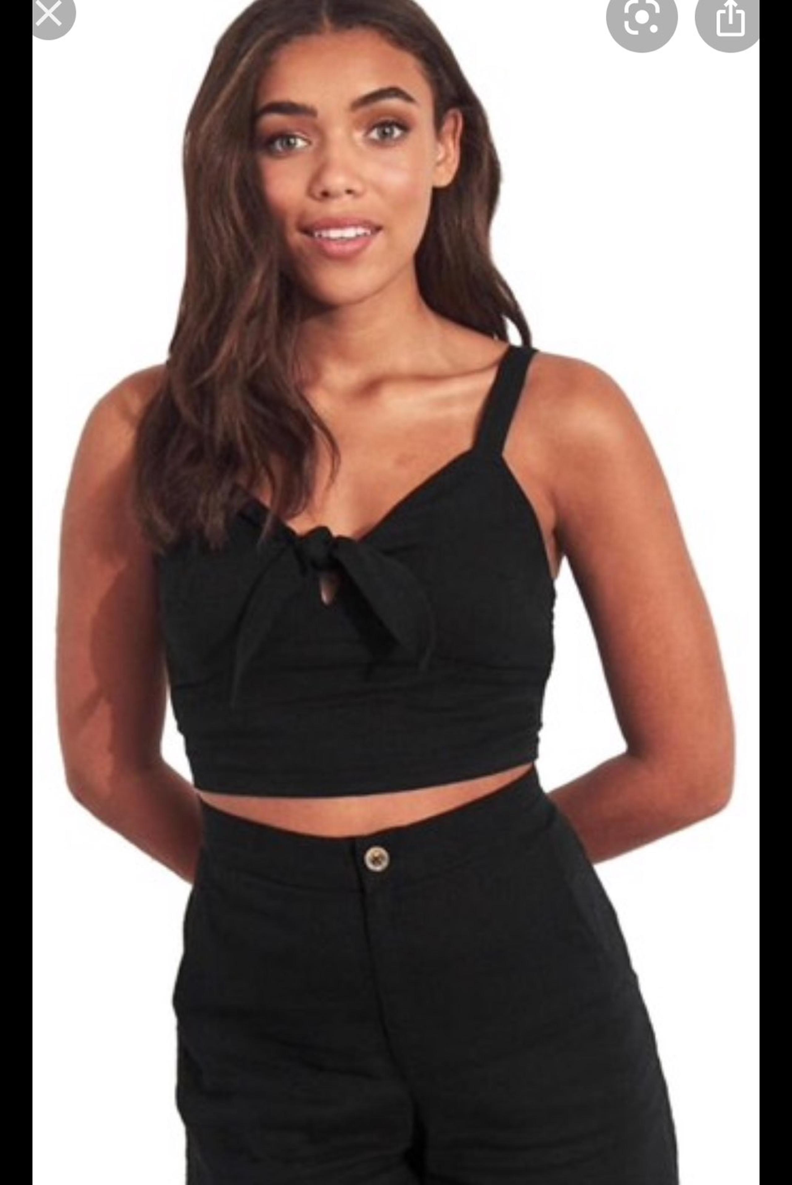 Hollister Black Tie Front Tank Top
